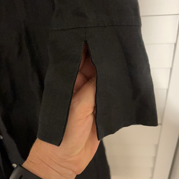 A Black Linen Fit with Flare Dress Size L - Picture 3 of 5